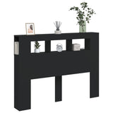 NNEVL LED Headboard Black 140 cm Engineered Wood