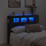 NNEVL LED Headboard Black 140 cm Engineered Wood