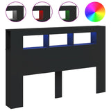 NNEVL LED Headboard Black 160 cm Engineered Wood