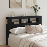NNEVL LED Headboard Black 160 cm Engineered Wood