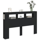 NNEVL LED Headboard Black 160 cm Engineered Wood