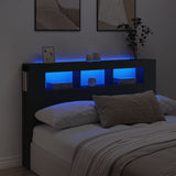 NNEVL LED Headboard Black 160 cm Engineered Wood