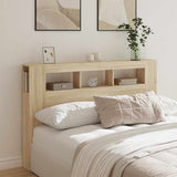 NNEVL LED Headboard Sonoma Oak 160x18.5x103.5 cm Engineered Wood
