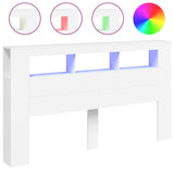 NNEVL LED Headboard White 180 cm Engineered Wood