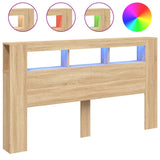 NNEVL LED Headboard Sonoma Oak 180 cm Engineered Wood