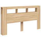 NNEVL LED Headboard Sonoma Oak 180 cm Engineered Wood