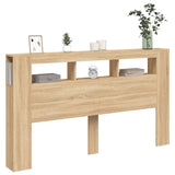 NNEVL LED Headboard Sonoma Oak 180 cm Engineered Wood
