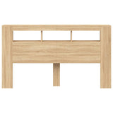 NNEVL LED Headboard Sonoma Oak 180 cm Engineered Wood