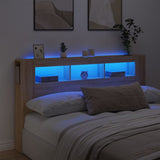 NNEVL LED Headboard Sonoma Oak 180 cm Engineered Wood
