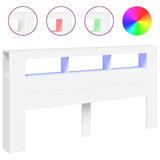 NNEVL LED Headboard White 200 cm Engineered Wood