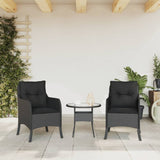 NNEVL Garden Chairs with Cushions 2 pcs Black Poly Rattan