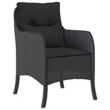 NNEVL Garden Chairs with Cushions 2 pcs Black Poly Rattan