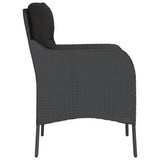 NNEVL Garden Chairs with Cushions 2 pcs Black Poly Rattan