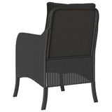 NNEVL Garden Chairs with Cushions 2 pcs Black Poly Rattan