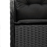 NNEVL Garden Chairs with Cushions 2 pcs Black Poly Rattan