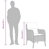 NNEVL Garden Chairs with Cushions 2 pcs Black Poly Rattan