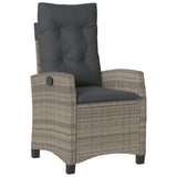 NNEVL Reclining Garden Chair with Cushions Grey Poly Rattan