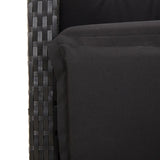 NNEVL Reclining Garden Chair with Footrest Black Poly Rattan