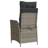 NNEVL Reclining Garden Chair with Footrest Grey Poly Rattan