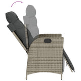 NNEVL Reclining Garden Chair with Footrest Grey Poly Rattan