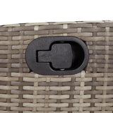 NNEVL Reclining Garden Chair with Footrest Grey Poly Rattan
