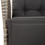 NNEVL Reclining Garden Chair with Footrest Grey Poly Rattan