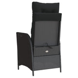 NNEVL Reclining Garden Chairs 2 pcs with Footrest Black Poly Rattan