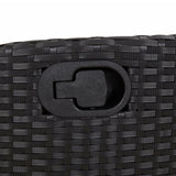 NNEVL Reclining Garden Chairs 2 pcs with Footrest Black Poly Rattan