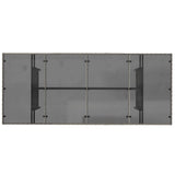 NNEVL Garden Table with Glass Top Grey 190x80x74 cm Poly Rattan