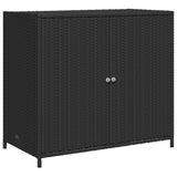 NNEVL Garden Storage Cabinet Black 83x45x76 cm Poly Rattan