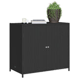 NNEVL Garden Storage Cabinet Black 83x45x76 cm Poly Rattan
