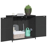 NNEVL Garden Storage Cabinet Black 83x45x76 cm Poly Rattan