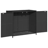 NNEVL Garden Storage Cabinet Black 83x45x76 cm Poly Rattan