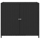 NNEVL Garden Storage Cabinet Black 83x45x76 cm Poly Rattan