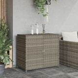 NNEVL Garden Storage Cabinet Grey 83x45x76 cm Poly Rattan