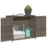NNEVL Garden Storage Cabinet Grey 83x45x76 cm Poly Rattan