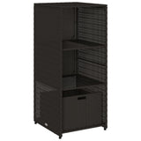 NNEVL Garden Storage Cabinet Black 50x55x115 cm Poly Rattan