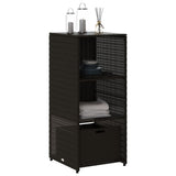 NNEVL Garden Storage Cabinet Black 50x55x115 cm Poly Rattan