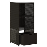 NNEVL Garden Storage Cabinet Black 50x55x115 cm Poly Rattan