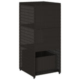 NNEVL Garden Storage Cabinet Black 50x55x115 cm Poly Rattan