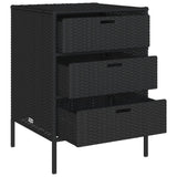 NNEVL Garden Storage Cabinet Black 55x59x80 cm Poly Rattan