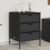 NNEVL Garden Storage Cabinet Black 55x59x80 cm Poly Rattan