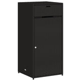 NNEVL Garden Storage Cabinet Black 55x55x111 cm Poly Rattan
