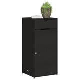 NNEVL Garden Storage Cabinet Black 55x55x111 cm Poly Rattan