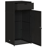 NNEVL Garden Storage Cabinet Black 55x55x111 cm Poly Rattan