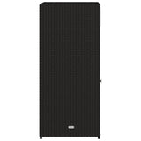 NNEVL Garden Storage Cabinet Black 55x55x111 cm Poly Rattan