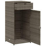 NNEVL Garden Storage Cabinet Grey 55x55x111 cm Poly Rattan