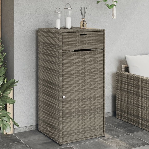 NNEVL Garden Storage Cabinet Grey 55x55x111 cm Poly Rattan