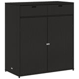 NNEVL Garden Storage Cabinet Black 105x55x113 cm Poly Rattan