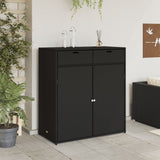 NNEVL Garden Storage Cabinet Black 105x55x113 cm Poly Rattan